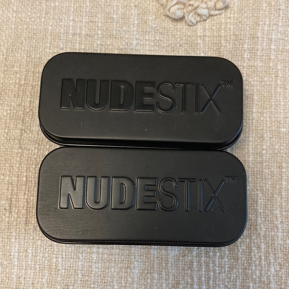 NUDESTIX Sleek Black Storage Tins with Inside Mirrors